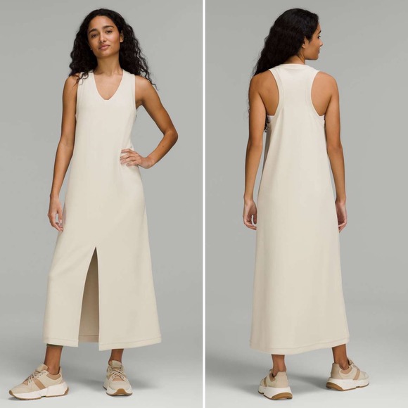 lululemon athletica Dresses & Skirts - LULULEMON ATHLETICA Women's size 8 White Opal Ease of it All V-neck Midi Dress